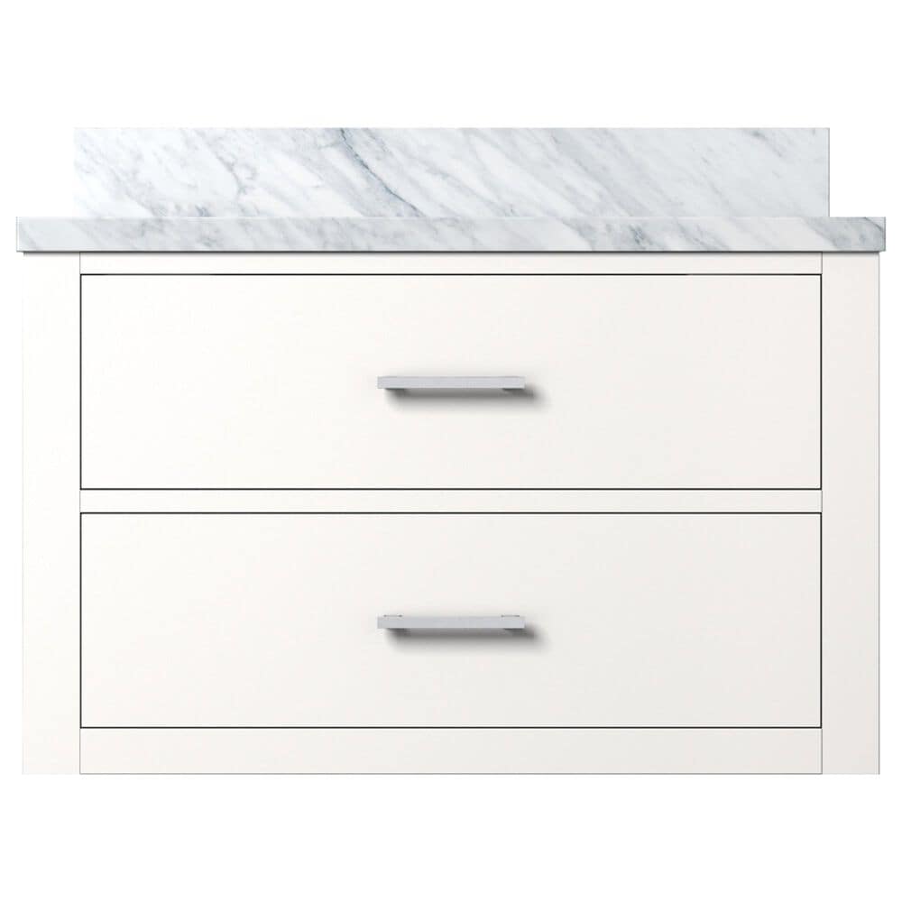 Lexora Home Castor 30&quot; Single Bathroom Vanity in White with 2 cm White Carrara Marble Top and Rectangular Sink, , large