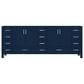 Lexora Home Jacques 84" Double Bathroom Vanity in Navy Blue with 2 cm White Quartz Top and Rectangular Sinks, , large