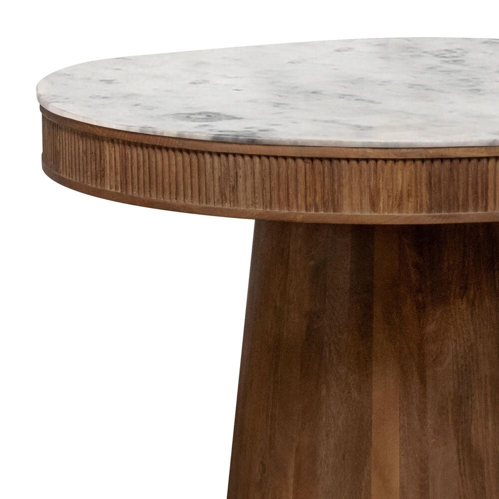 Pacific Landing Ortega Pedestal Dining Table in Natural and White - Table Only, , large