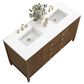 James Martin Vanities Mirin 60" Double Vanity in Mid Century Walnut with 3 cm White Zeus Quartz Top, , large