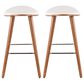 Lumisource Saddle Counter Stool with White Cushion in Walnut and Chrome (Set of 2), , large
