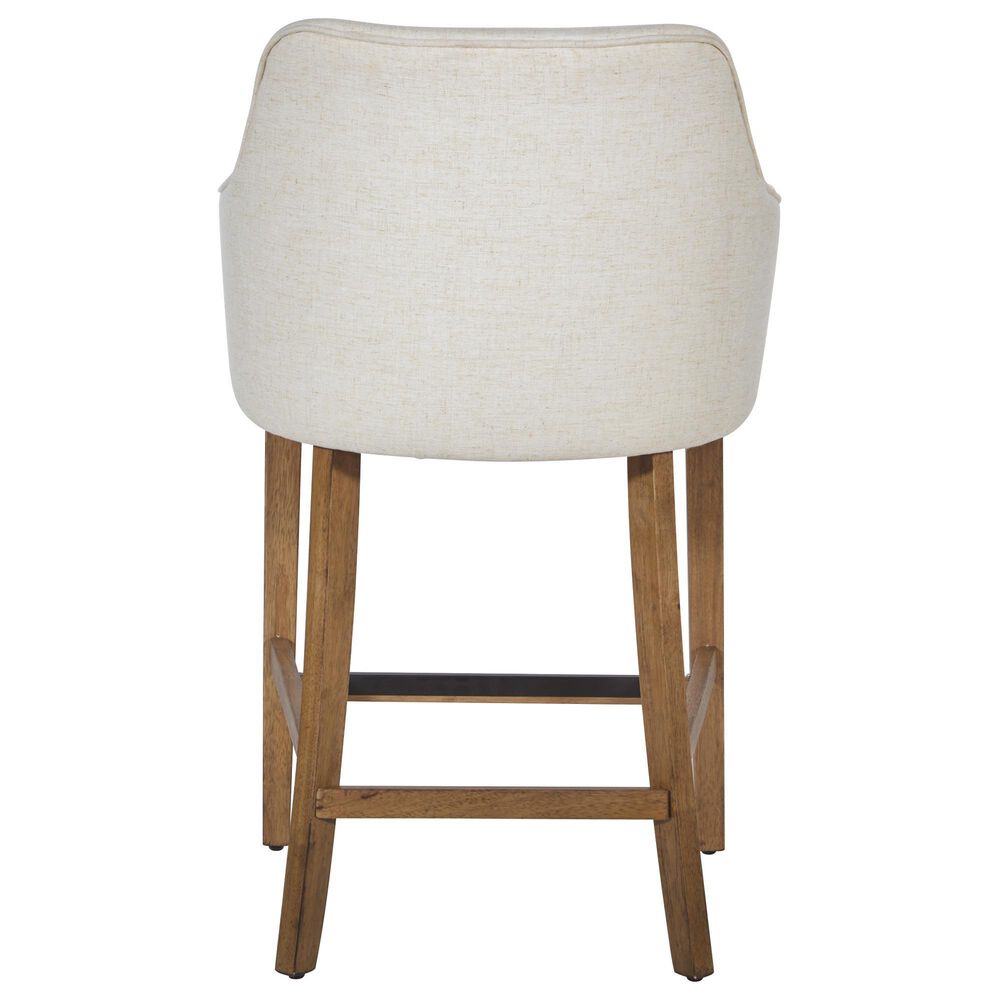Valor Living Paloma 26" Counter Stool with Linen Upholstery in Medium Oak, , large