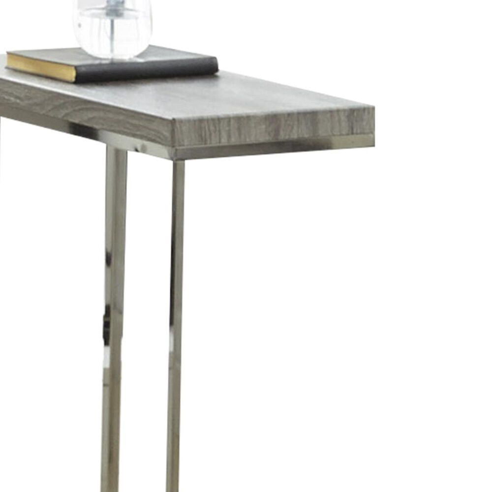Crystal City Lucia Chairside End Table in Black Nickel and Gray, , large