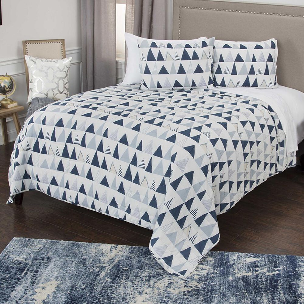 Rizzy Home Flint 106" x 92" Quilt Sham in Blue, , large