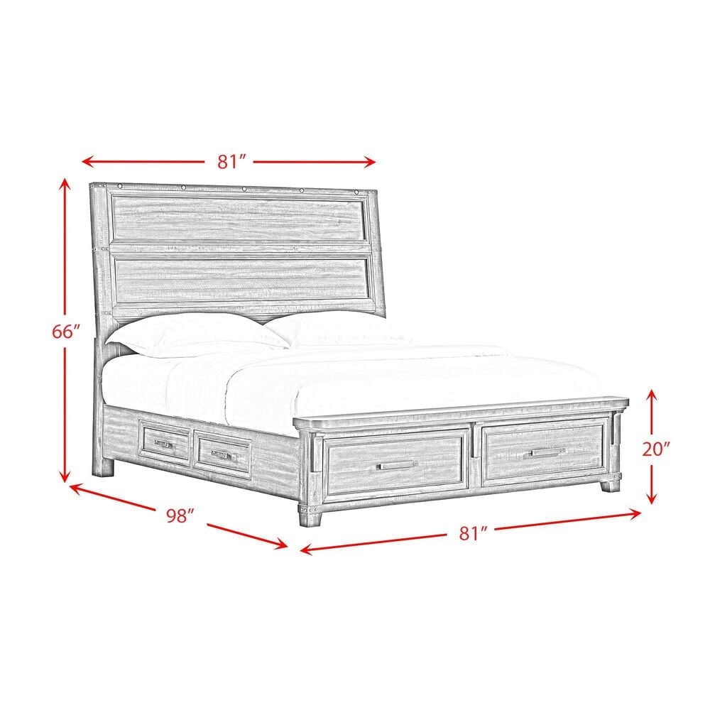 Mayberry Hill Colorado King Storage Bed in Charcoal Gray, , large