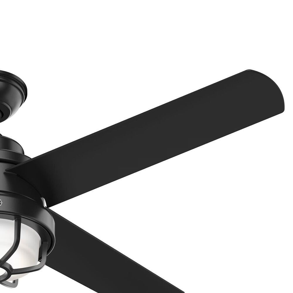 Hunter Searow 54&quot; Outdoor Ceiling Fan with LED Lights in Matte Black, , large