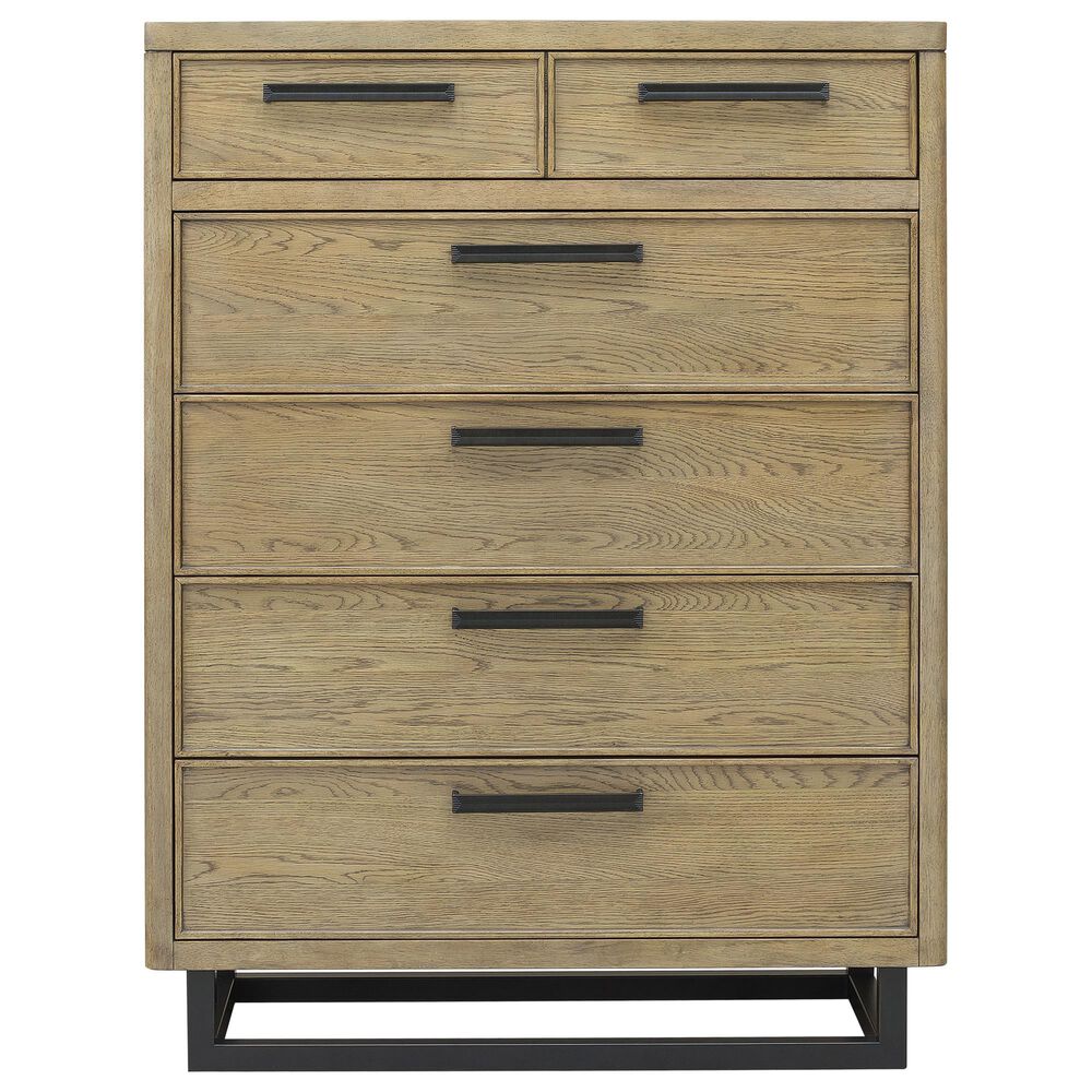 Chapel Hill Catalina 6-Drawer Chest in Light Brown and Brushed Black, , large