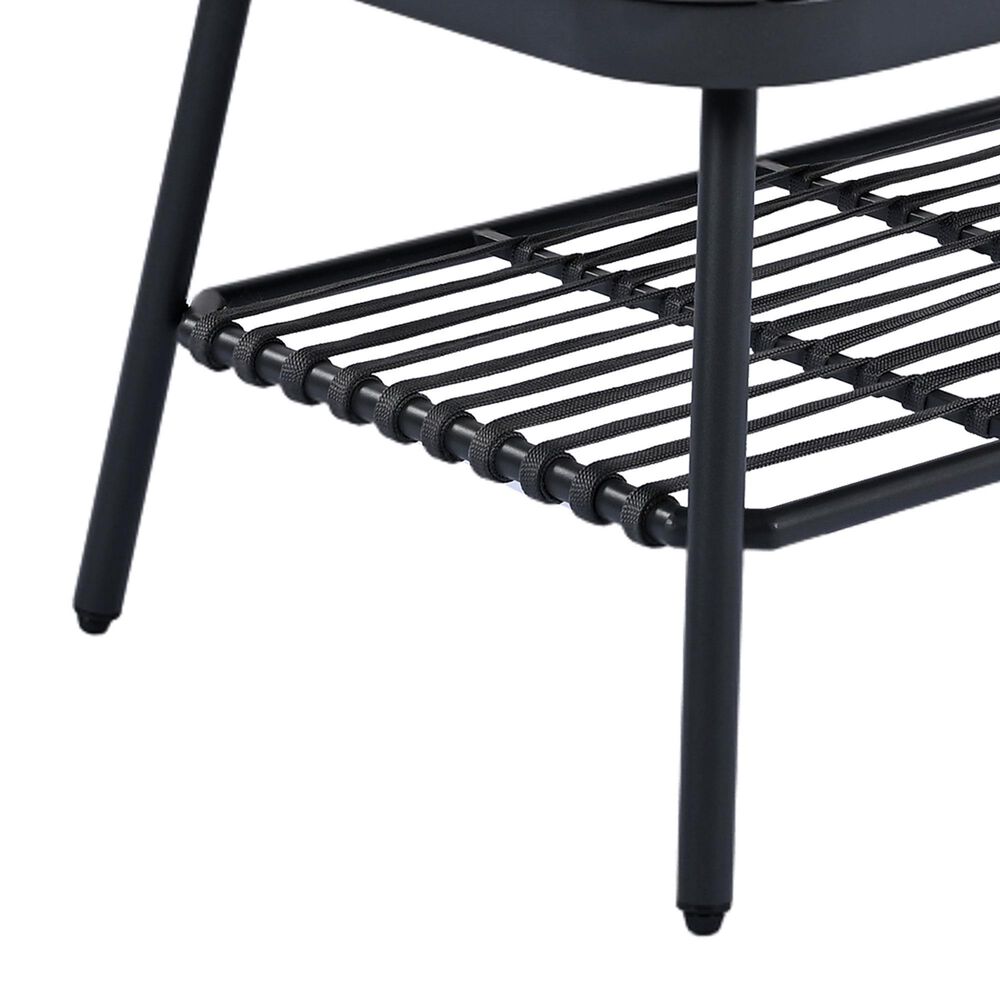 Hearth and Haven 4-Piece Patio Conversation Set with Gray Cushion in Black, , large
