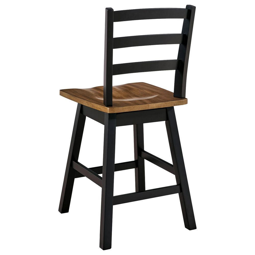 Ashley Wildenauer Swivel Counter Stool in Brown and Black, , large