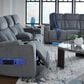 Ashley Forest Lake Power Reclining Sofa in Steel, , large