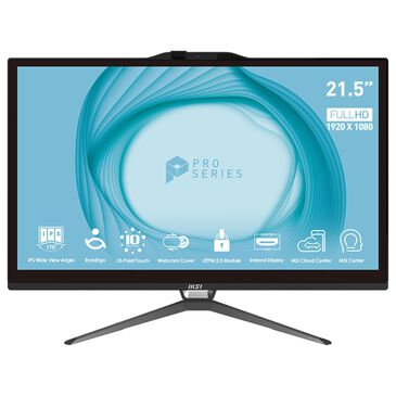 MSI 21.5" Pro AP222 All-in-One Desktop | Intel Pentium Gold G7400 - 4GB RAM - Intel UHD 730 Graphics - 128GB SSD in Black, , large