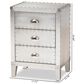 Baxton Studio Claude 3-Drawer Nightstand in Silver, , large