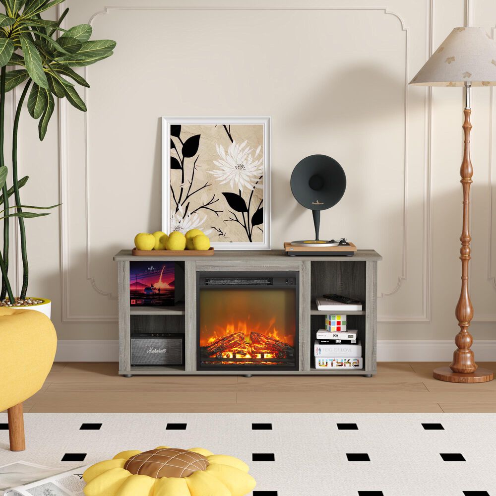 Noviland 47&quot; Fireplace TV Stand in French Oak Grey, , large