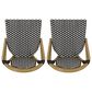 Hearth and Haven Outdoor French Bistro Chair in White, Black and Yellow (Set of 2), , large