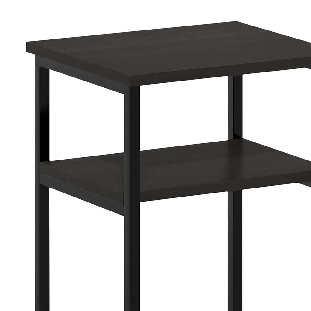 HOMLUX 3-Tier End Table with Open Shelf Storage Display in Espresso, , large