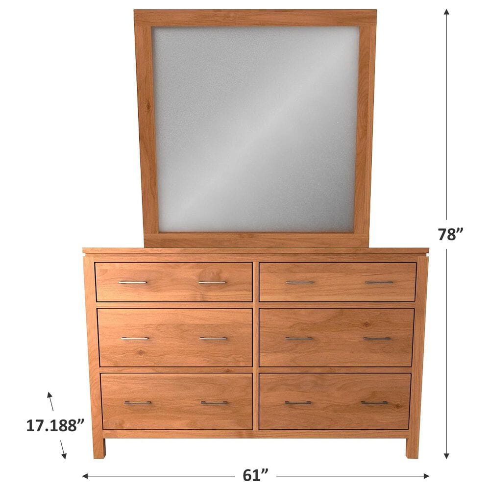 Archbold Furniture 2 West 6-Drawer Dresser and Mirror in Natural, , large
