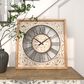 Maple and Jade 29" Wall Clock in Distressed White and Brown, , large