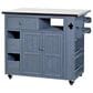 Hearth and Haven Outdoor Kitchen Island Cart with Extendable Stainless Steel Top and Adjustable Shelf in Gray, , large
