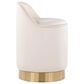 Lumisource Marla Vanity Stool with Cream Upholstered in Gold, , large