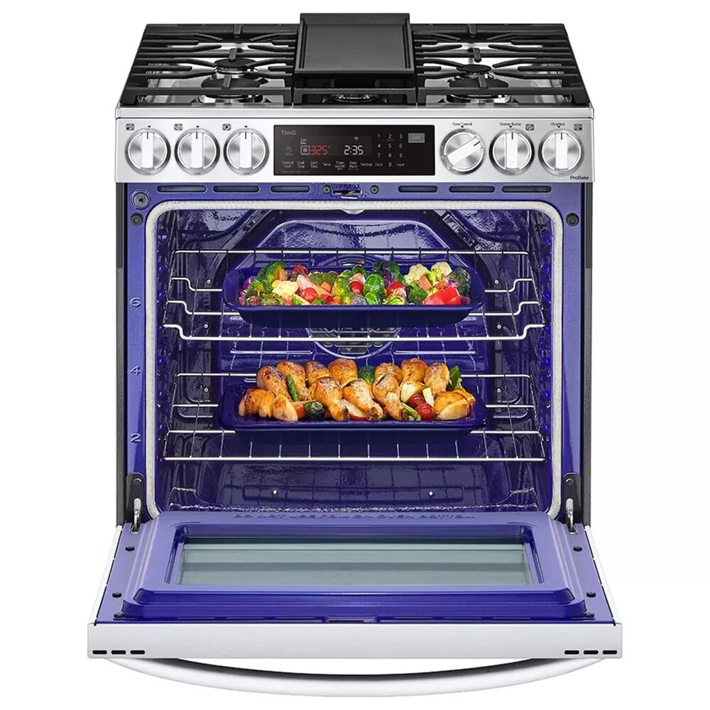 LG 4-Piece Kitchen Package with 25.5 Cu. Ft. French Door Refrigerator, Gas Range and Bar Handle Dishwasher in Stainless Steel, , large