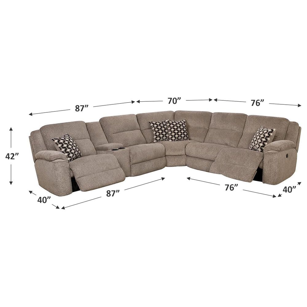 HomeStretch Catalina 3-Piece Left Facing Power Reclining Curved Sectional in Gray, , large