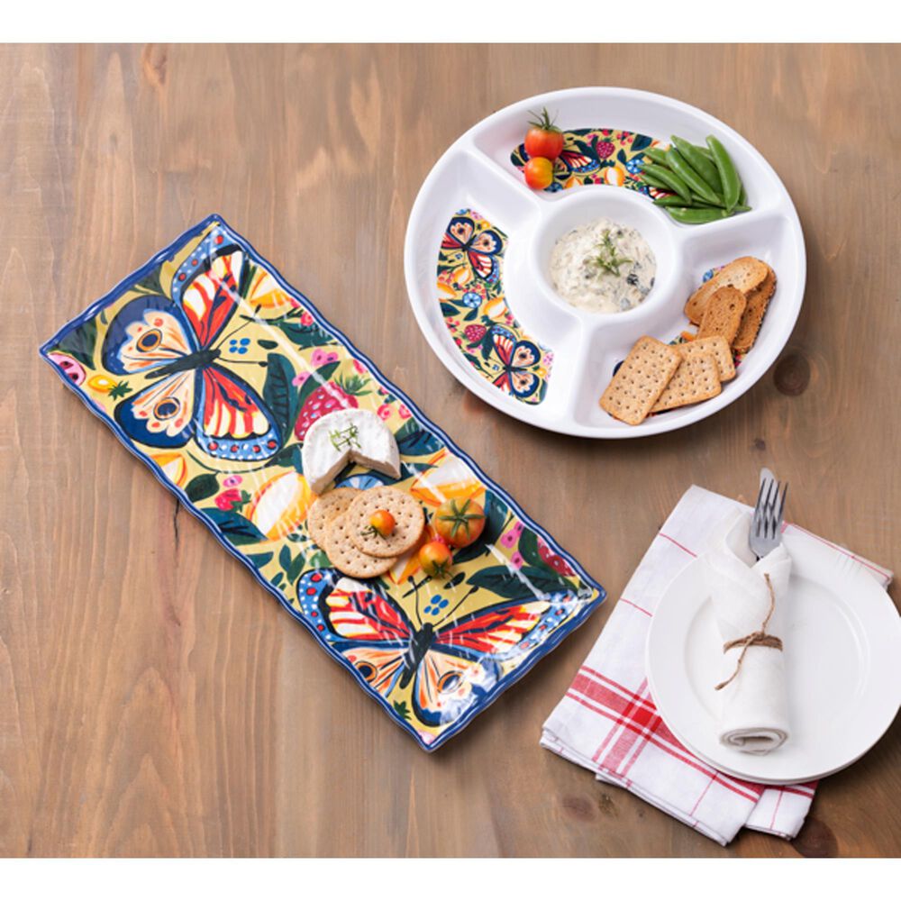 Ganz Frolicking Butterflies Platter in Multicolor, , large
