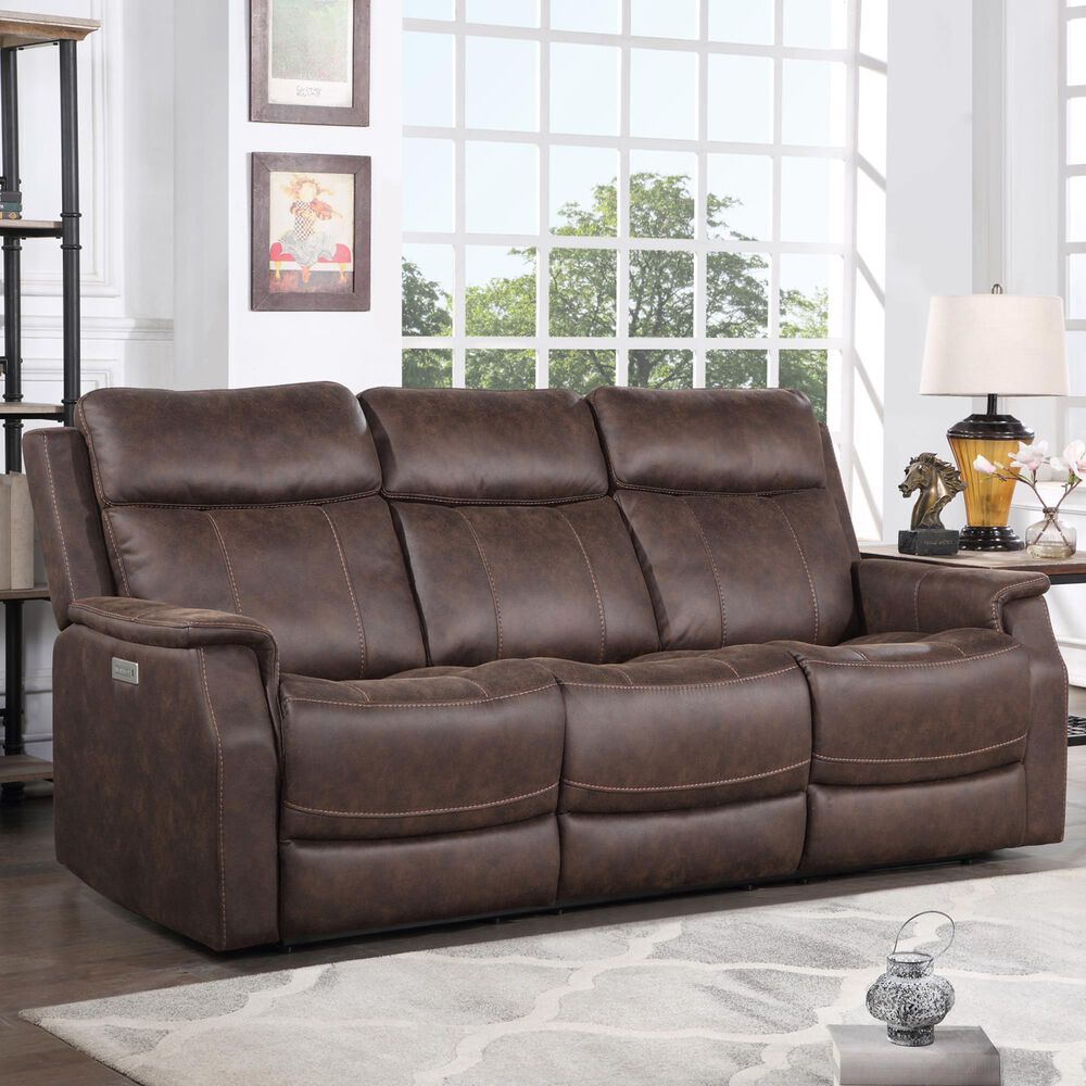 Steve Silver Valencia Power/Power Recliner Sofa in Walnut, , large