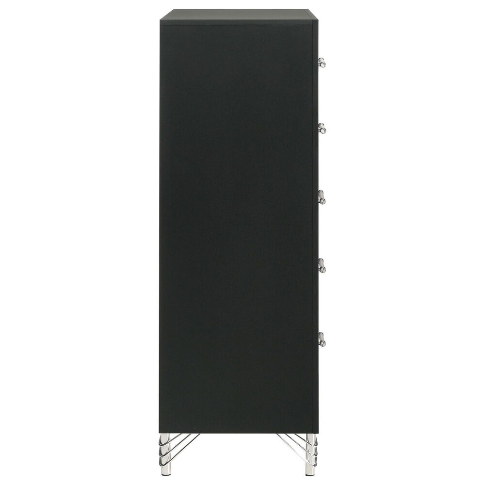 Coaster Lucia 5-Drawer Chest in Black and Chrome, , large