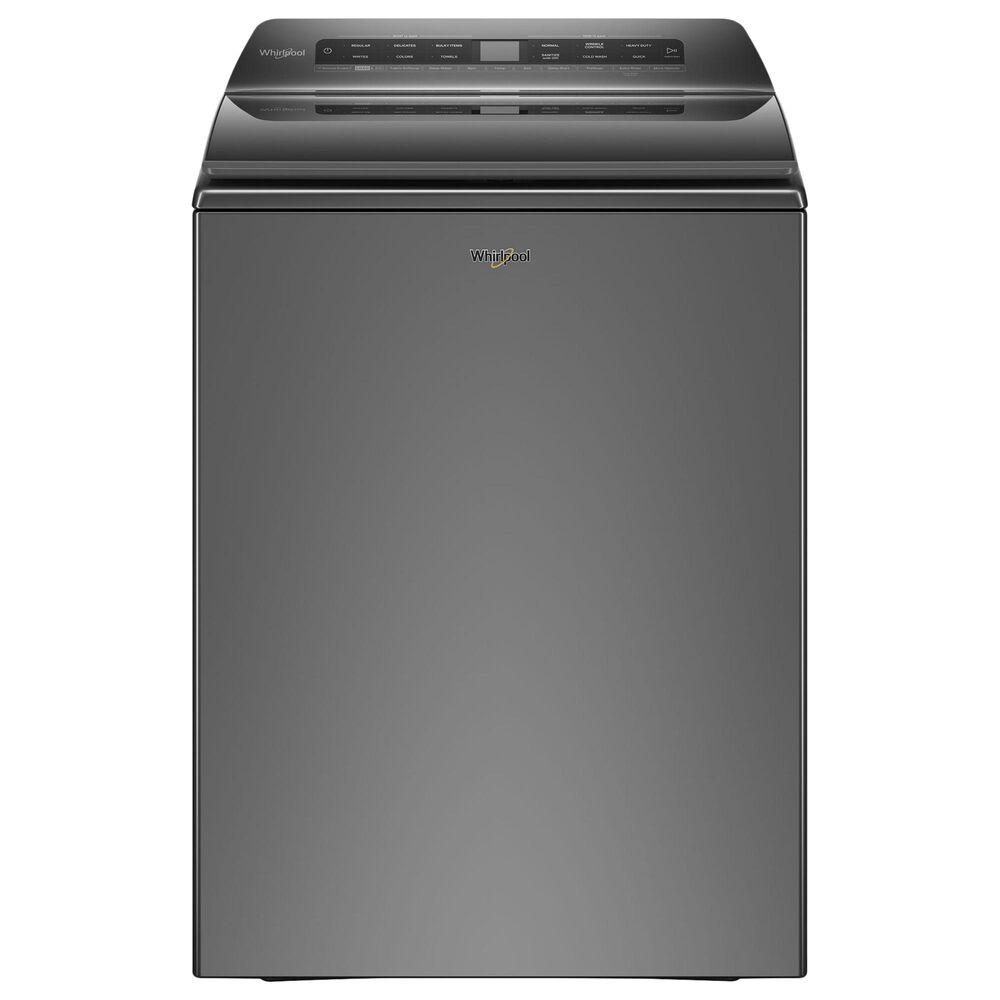 Whirlpool 4.8 Cu. Ft. Top Load Washer and 7.4 Cu. Ft. Electric Dryer Laundry Pair in Chrome Shadow, , large