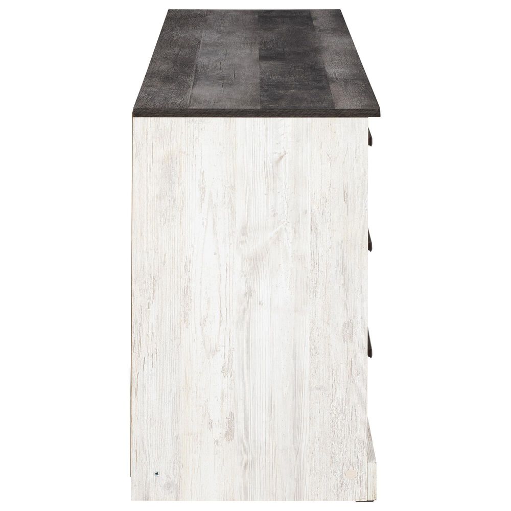 Ashley Shawburn 6-Drawer Dresser in Whitewash and Charcoal Gray, , large