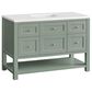 James Martin Vanities Breckenridge 48" Single Bathroom Vanity in Smokey Celadon with 3 cm White Zeus Quartz Top and Rectangular Sink, , large