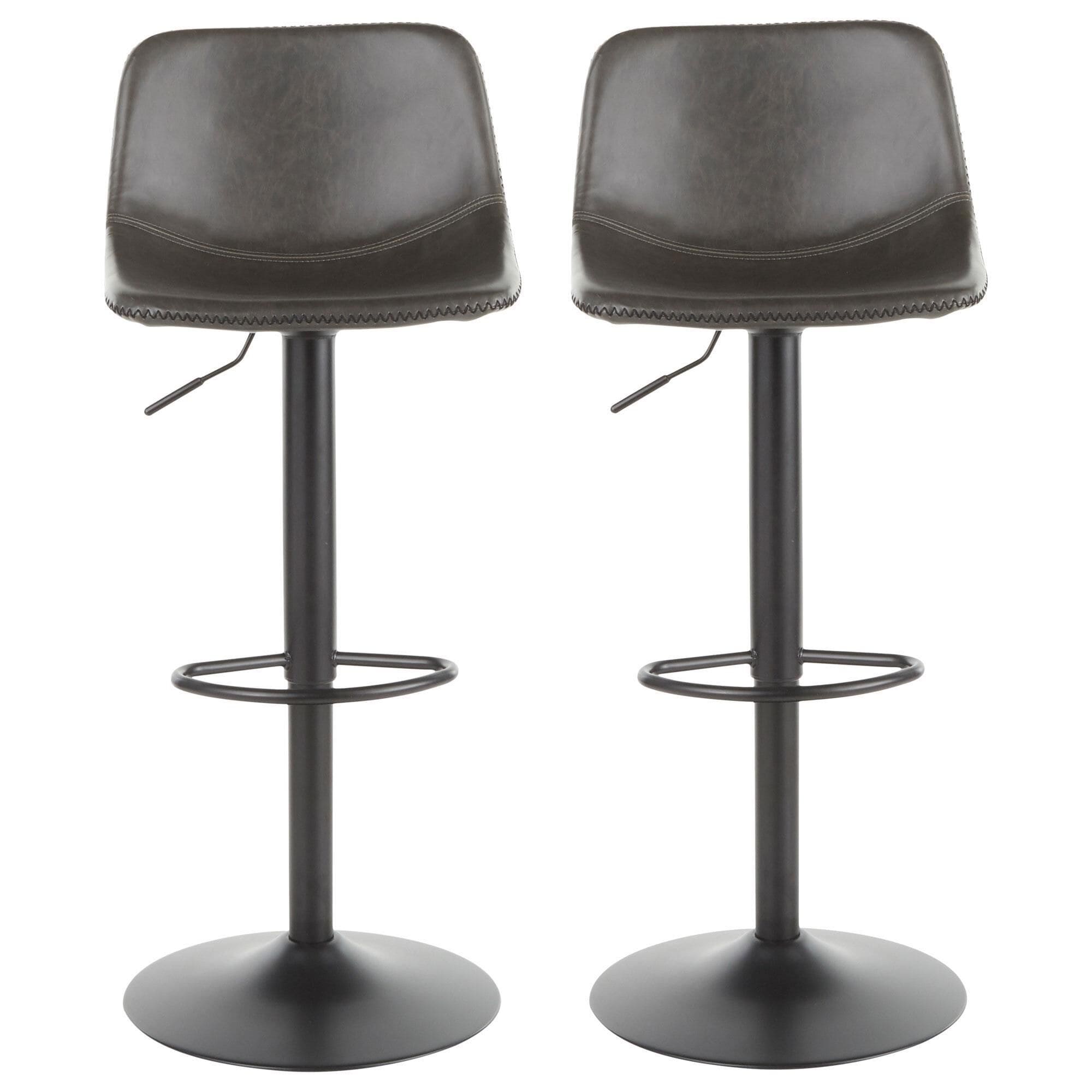 Lumisource Duke Adjustable Barstool in Grey and Black Set of 2 NFM