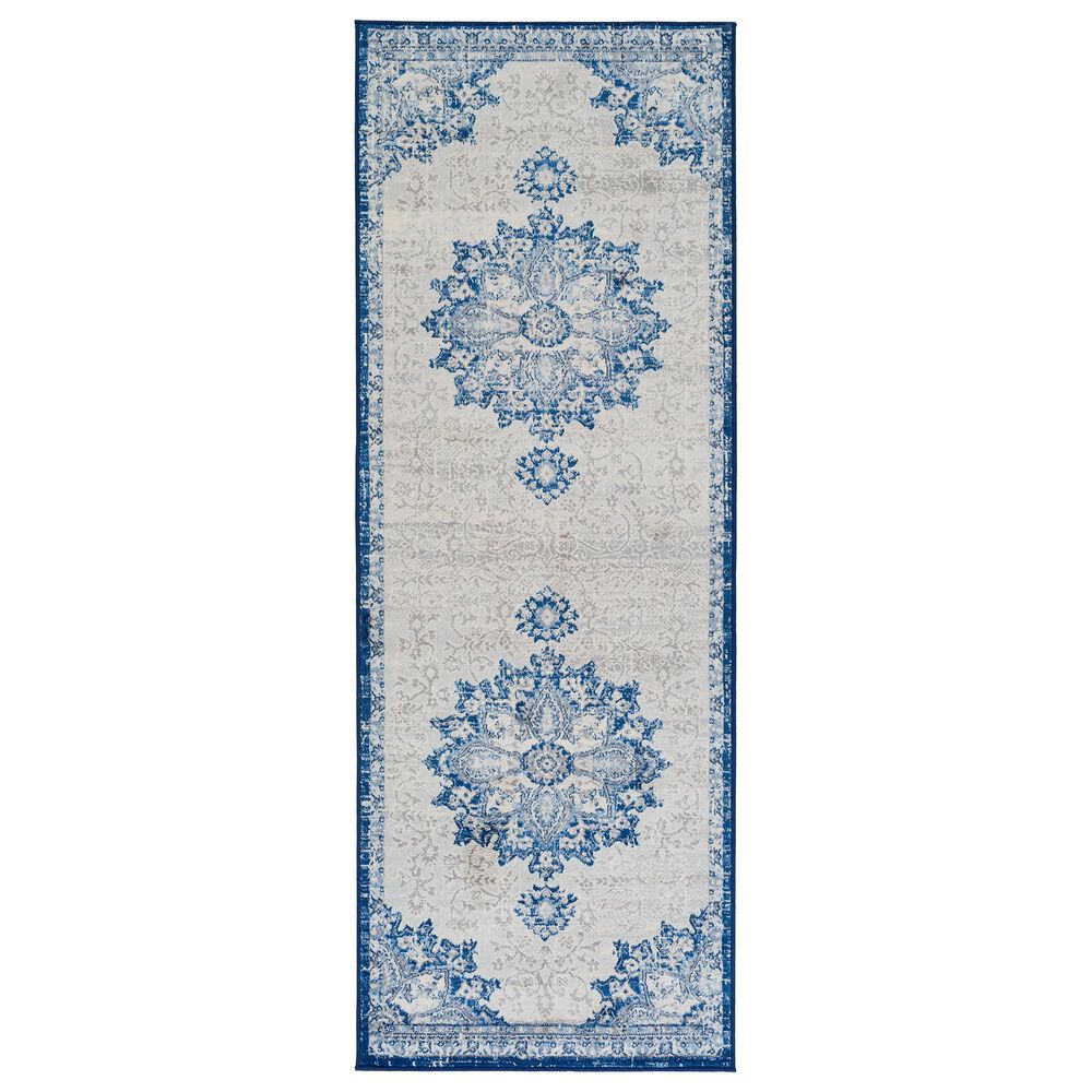 Surya Monaco MOC-2327 2'6" x 8' Navy, Cream and Silver Gray Runner, , large