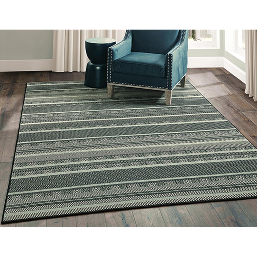 Oriental Weavers Luna 1802K 9&#39;10&quot; x 10&#39;10&quot; Black and Ivory Area Rug, , large