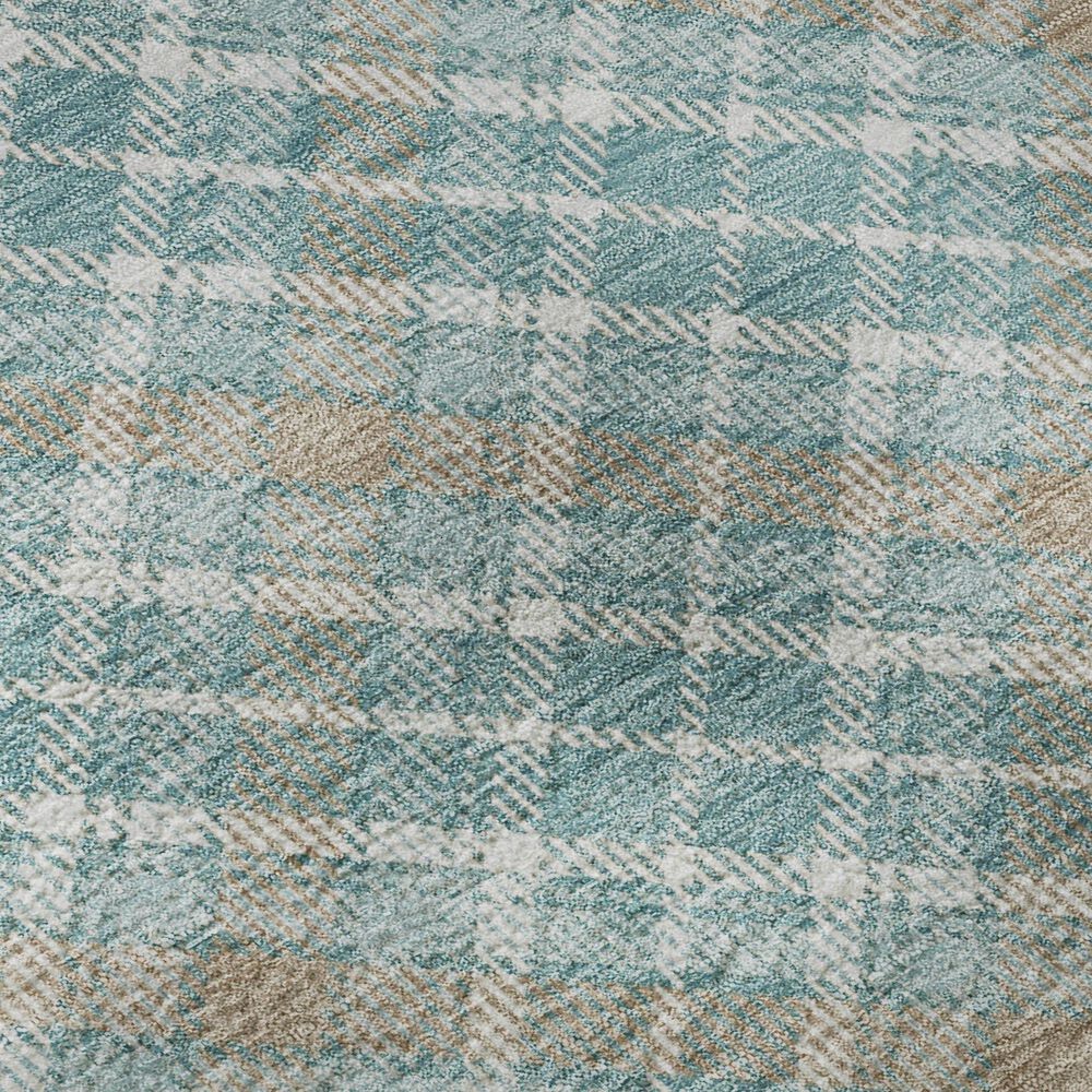 Dalyn Rug Company Soft Essentials Plaid Teal 9' x 12' Indoor/Outdoor Area Rug, , large