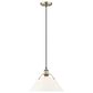 Golden Lighting Orwell 1-Light Wide Large Pendant with Opal Glass Shade in Aged Brass, , large