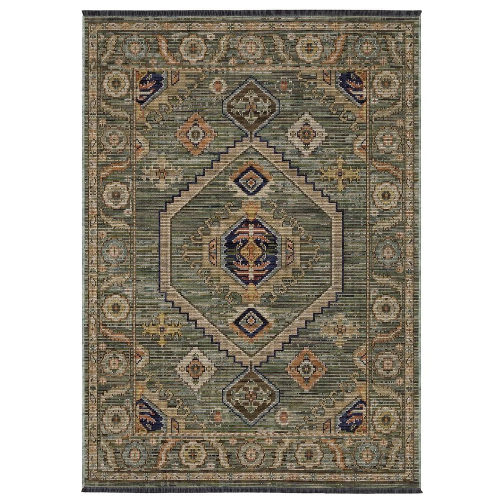 Oriental Weavers Legacy Green, Orange and Blue 6"7" x 9"6" Area Rug, , large