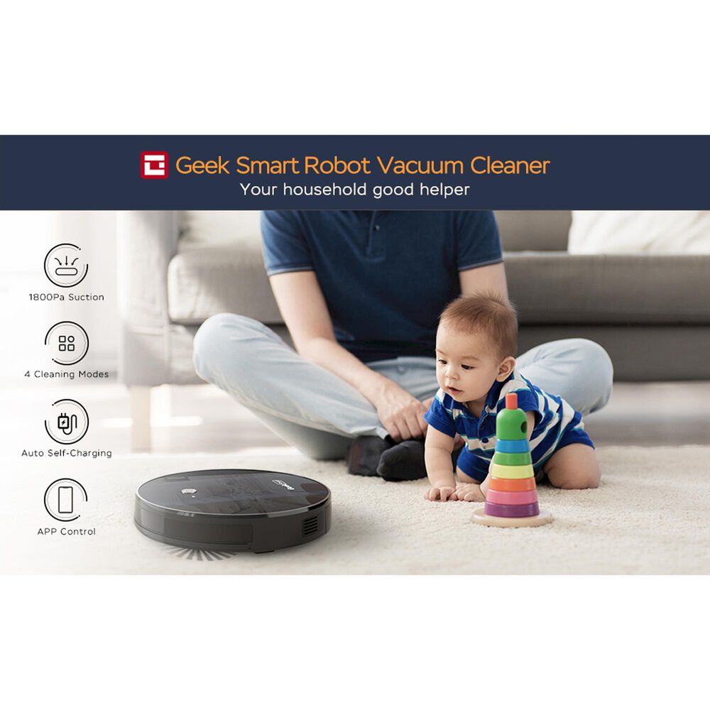 HOMLUX G6 Smart Robot Vacuum Cleaner in Black, , large