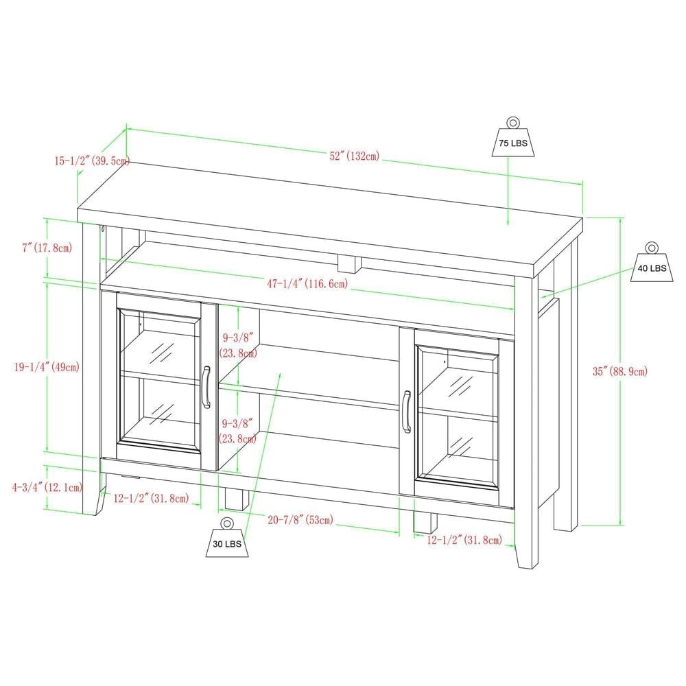 Walker Edison Jordan 52&quot; TV Stand in Grey Wash, , large