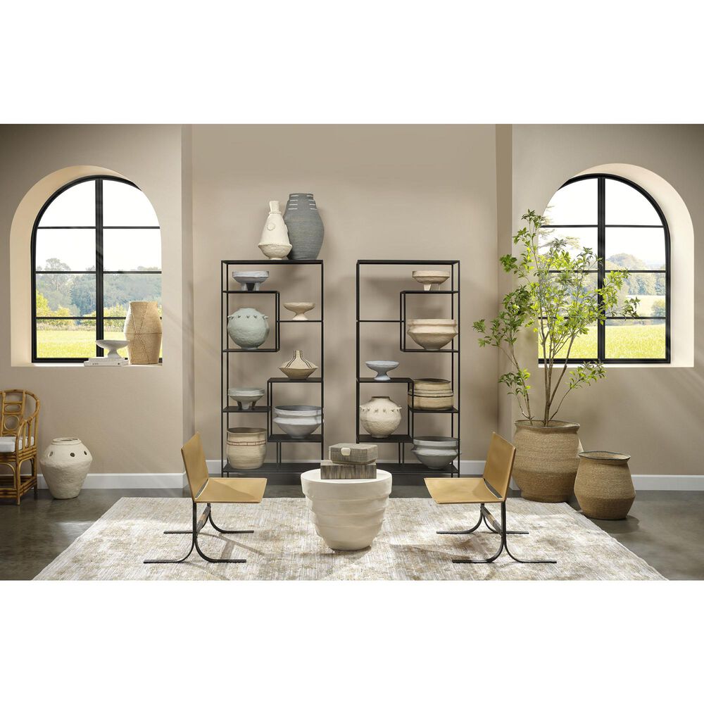 Splendor Living Marlowe Fiber Glass Indoor/Outdoor Side Table in Cream White, , large