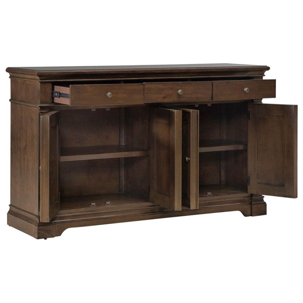 Belle Furnishings Buffet and Hutch in Dark Brown, , large