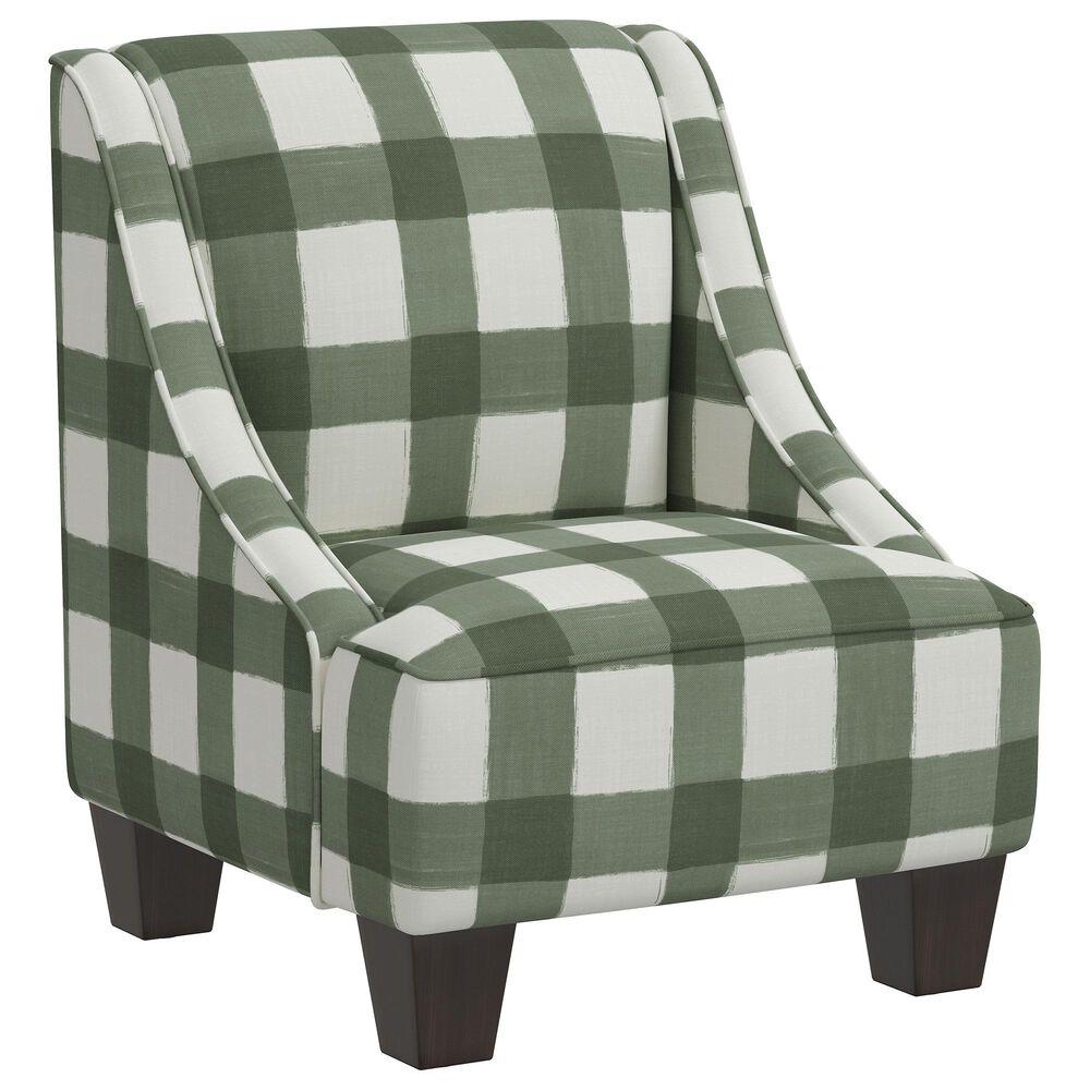 Skyline Furniture Upholstered Kids Chair in Buffalo Square Sage, , large