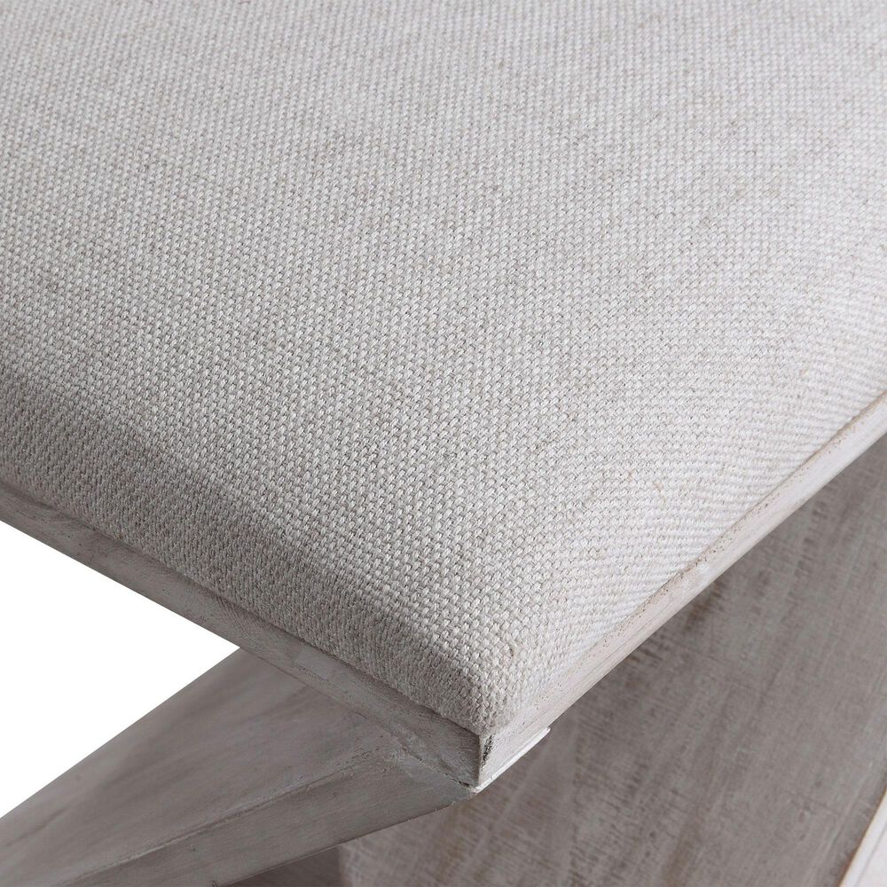 Uttermost Benue Ottoman in White Washed Fir Wood, , large