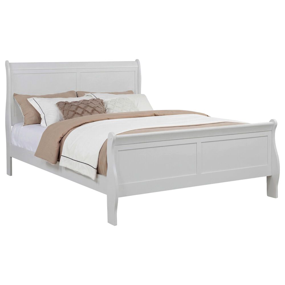 Crown Mark Louis Philip Queen Sleigh Panel Bed in Greige, , large