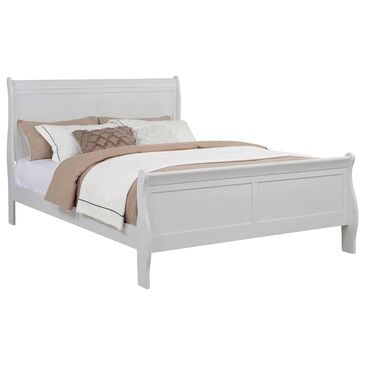 Crown Mark Louis Philip Queen Sleigh Panel Bed in Greige, , large