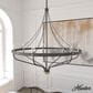 Hunter Merlin 7-Light Chandelier in Rustic Iron and Alturas Gold, , large