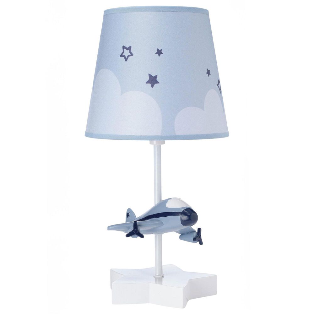 Lambs and Ivy Little Aviator Table Lamp with Shade and Bulb in White, , large