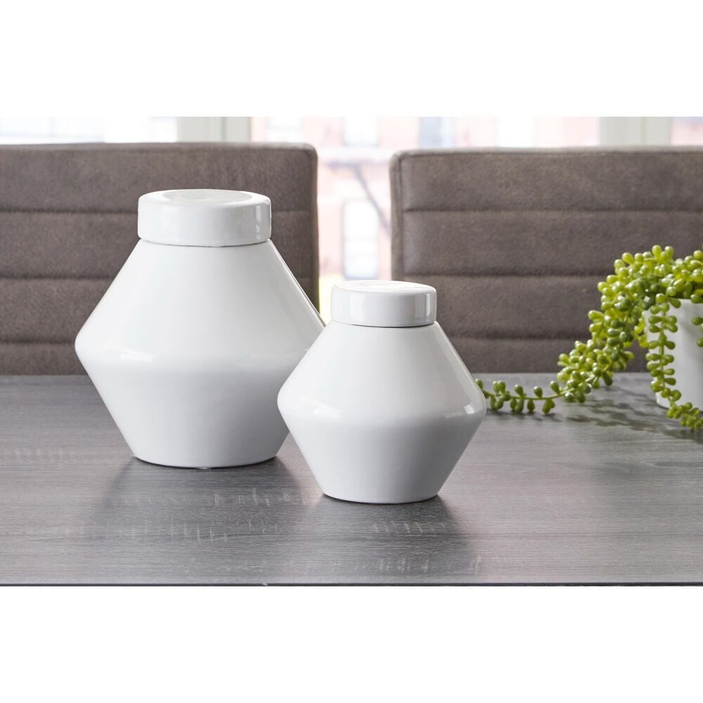 Ashley Domina 6&quot; Jar in White &#40;Set of 2&#41;, , large