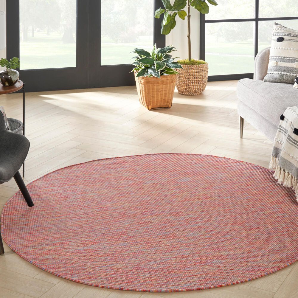 Nourison Positano 8' Round Rainbow Indoor/Outdoor Area Rug, , large
