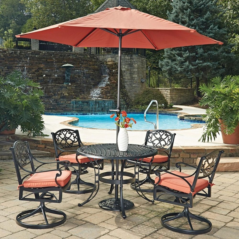Homestyles Sanibel 5-Piece 42&quot; Dining Set in Black, , large